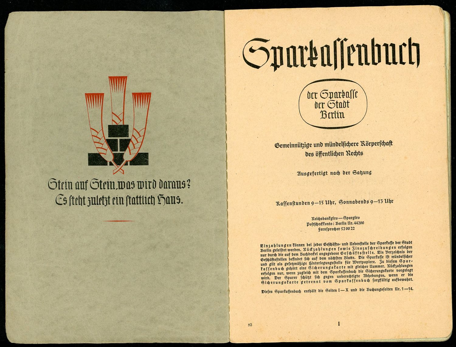 FACEBOOK AUCTION - WW2 Sparkasse Berlin Bank Savings Account Book, Used From 1944 Through 1949, Includes Security Card To Withdraw Funds