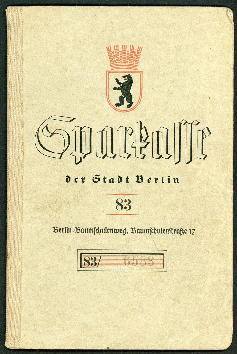 FACEBOOK AUCTION - WW2 Sparkasse Berlin Bank Savings Account Book, Used From 1944 Through 1949, Includes Security Card To Withdraw Funds