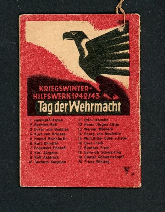 FACEBOOK AUCTION - German WW2 Army General Kurt von Briesen Knights Cross Mini Booklet From WHW Tag Der Wehrmacht 1942/43