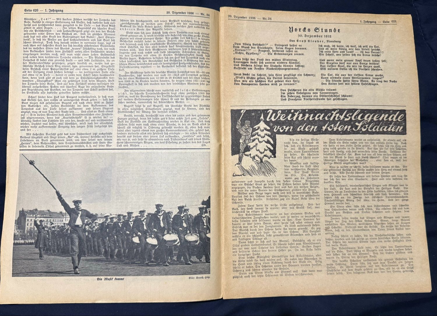 FACEBOOK AUCTION - Rare German Soldatenbund NS Reichskriegerbund Veteran&#39;s Magazine Christmas 1936 NSRKB - Gebirgsjager, Torpedo Boats, Veterans List Who Passed Away, Great Ads, Army General