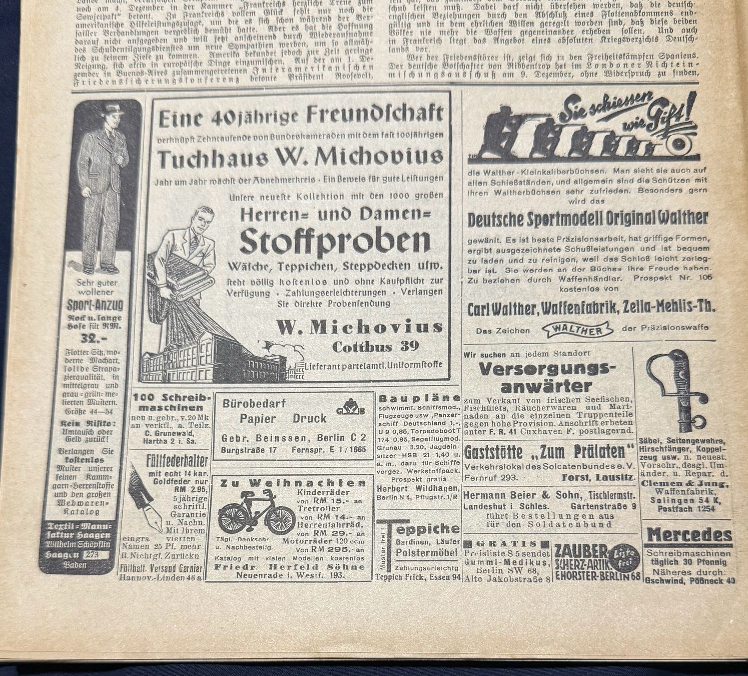 FACEBOOK AUCTION - Rare German Soldatenbund NS Reichskriegerbund Veteran&#39;s Magazine Christmas 1936 NSRKB - Gebirgsjager, Torpedo Boats, Veterans List Who Passed Away, Great Ads, Army General