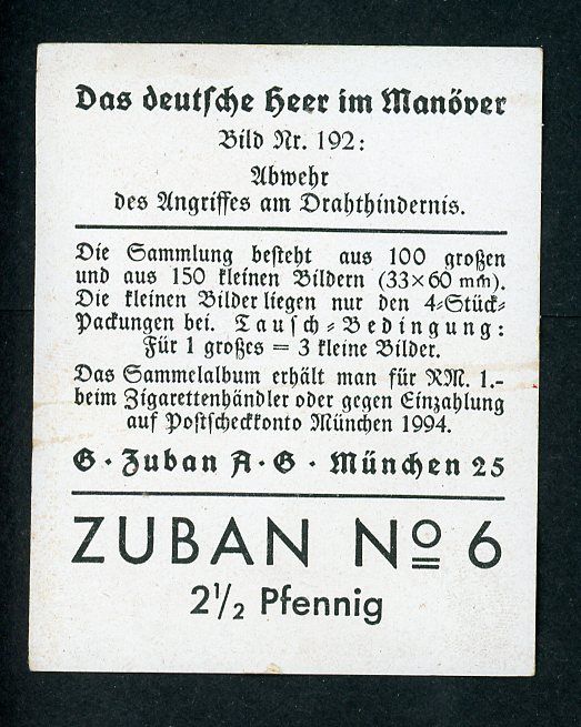 FACEBOOK AUCTION - Deutsche Heer Im Manöver Cigarette Card -  Soldiers Throwing Stick Grenades At The Enemy Trying To Cross The Barbwire Defense Line