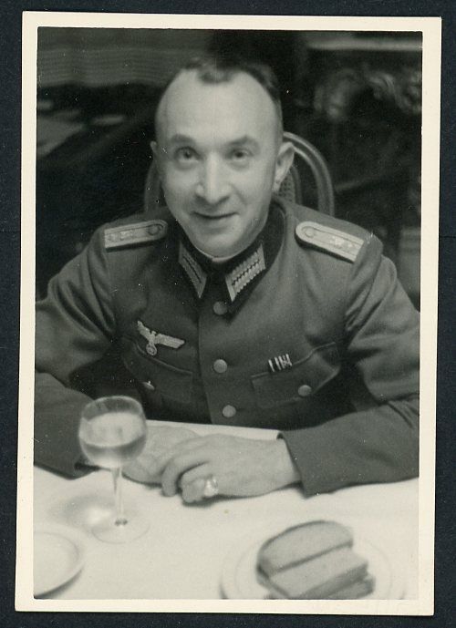 FACEBOOK AUCTION - German WW2 Photo - Wehrmacht Administrative Officer w/ WW1 Iron Cross 2nd Class + Hindenburg Cross Ribbon Bars