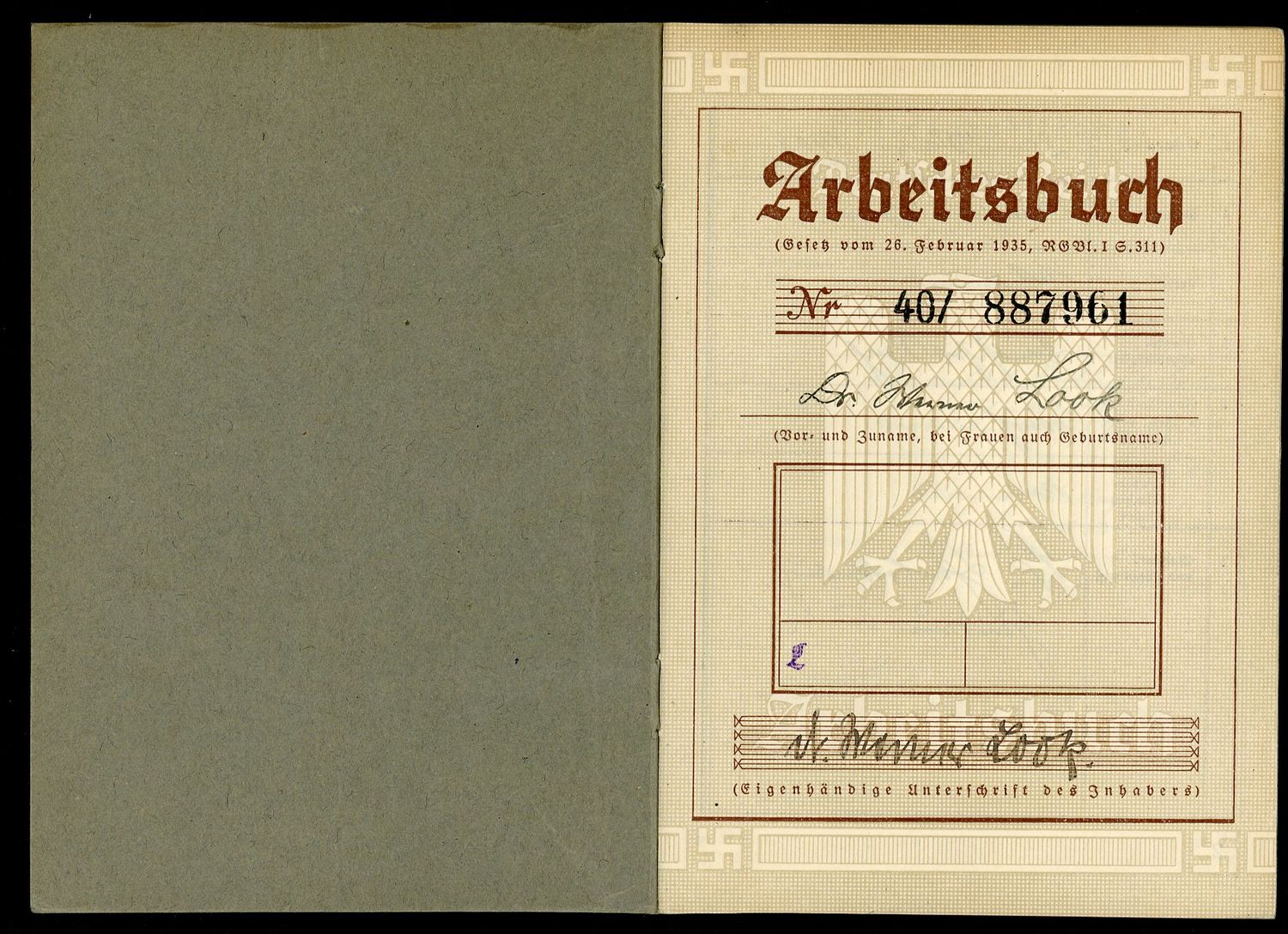 FACEBOOK AUCTION - German Third Reich Arbeitsbuch For A Doctor Who Worked For Reich Air Force Institute for Air Defense