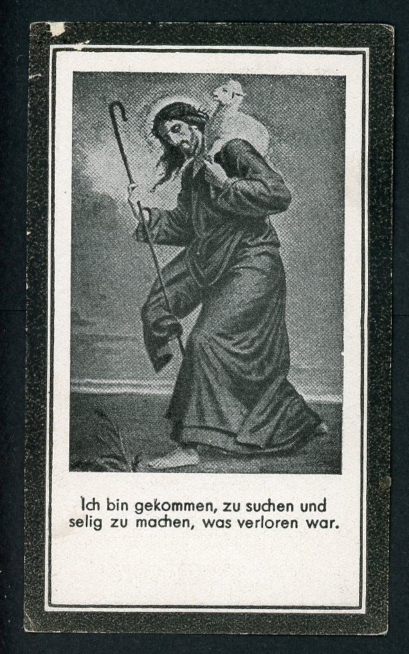 Z FACEBOOK AUCTION - German WW2 Death Card Unteroffizier Johann Mulleder Panzer Schutz Battalion, KIA April 24th, 1945