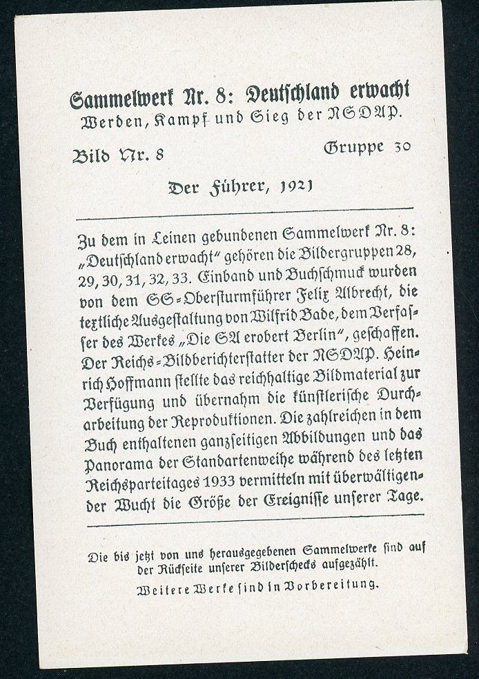 Z FACEBOOK AUCTION - German Third Reich Photo - Portrait of Der Fuhrer Adolf H!tler In 1923
