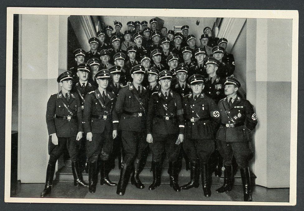 Z FACEBOOK AUCTION - German Third Reich Photo - Heinrich Himmler &amp; His SS Leaders Staff Including Reinhard Heydrich and Sepp Dietrich