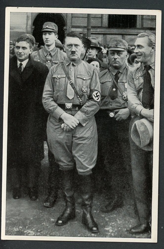 Z FACEBOOK AUCTION - German Third Reich Photo - Adolf H!tler In Braunschweig 1931 Full Uniform View, Iron Cross 1st Class, Swaz Armband