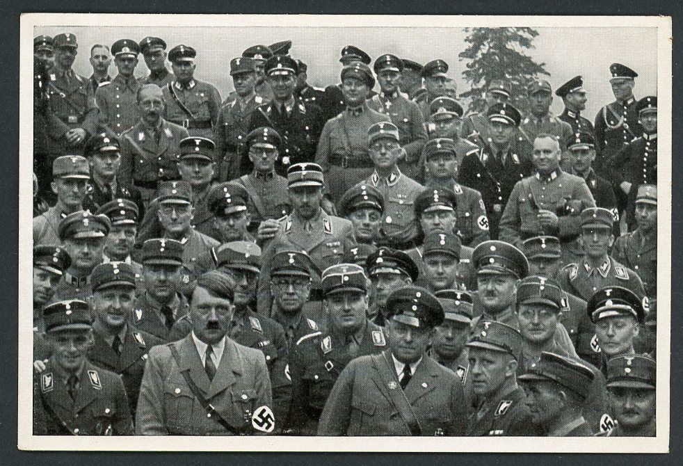 Z FACEBOOK AUCTION - German Third Reich Photo - Adolf H!tler Group Pose w/ SA SS &amp; Stahlhelm Members At Berchtesgaden 1933