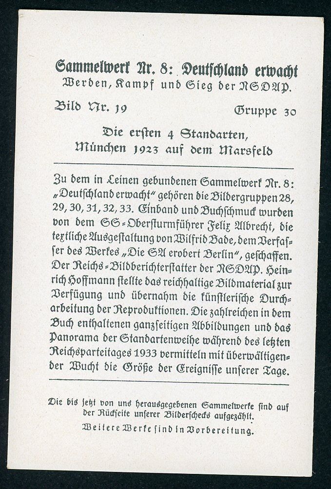 FACEBOOK AUCTION - German Third Reich Photo - The First 4 NSDAP Standarten Swaz Flags From 1923 Munich Putsch