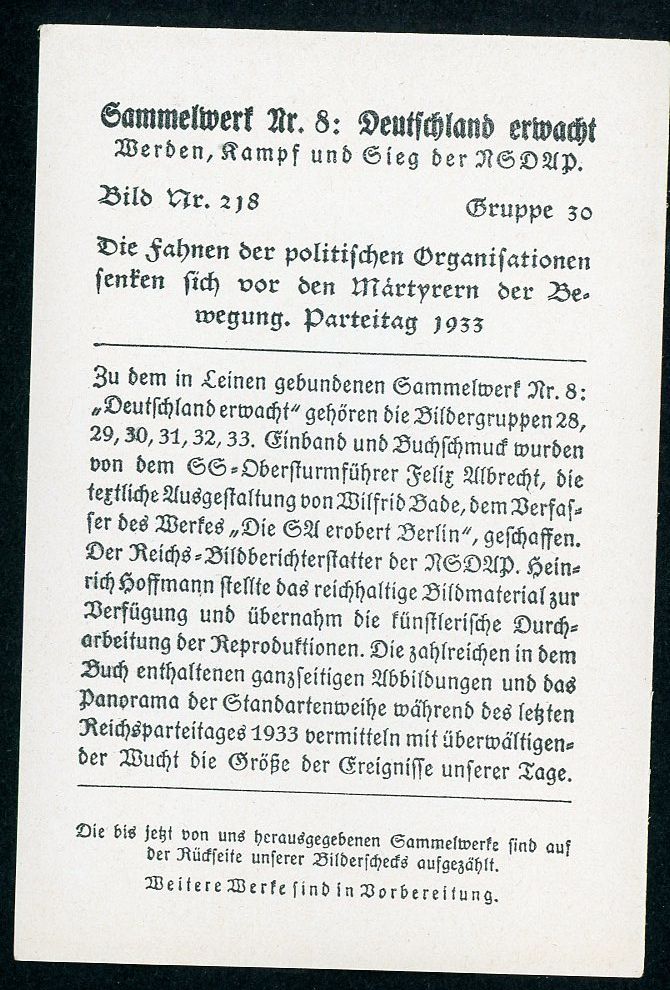 FACEBOOK AUCTION - German Third Reich Photo - 1933 Parade of Lowered District NSDAP Swaz Flags Nurnberg Parteitag