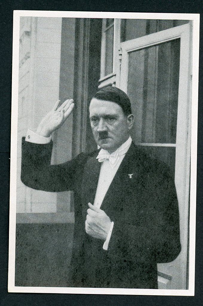 FACEBOOK AUCTION - German 3rd Reich Photo - Adolf H!tler Heil Salutes Wearing Tuxedo w/ White Tie 1936 Diplomatic Reception