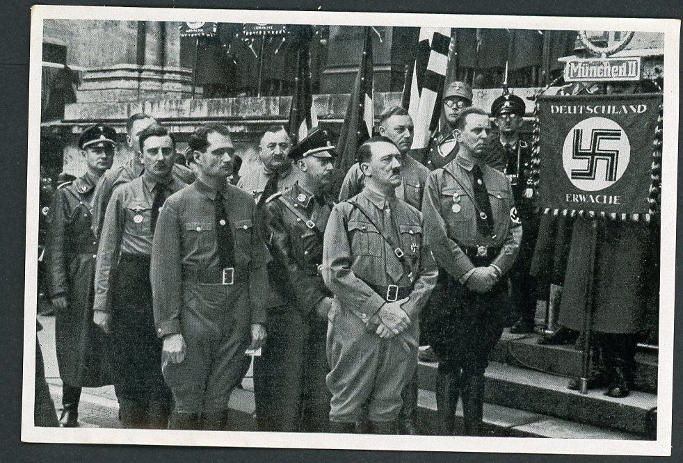 FACEBOOK AUCTION - German 3rd Reich Photo - Adolf H!tler, Heinrich Himmler, Rudolf Hess 11 Year Munich Anniversary + Blood Order Medal Worn By Several Men