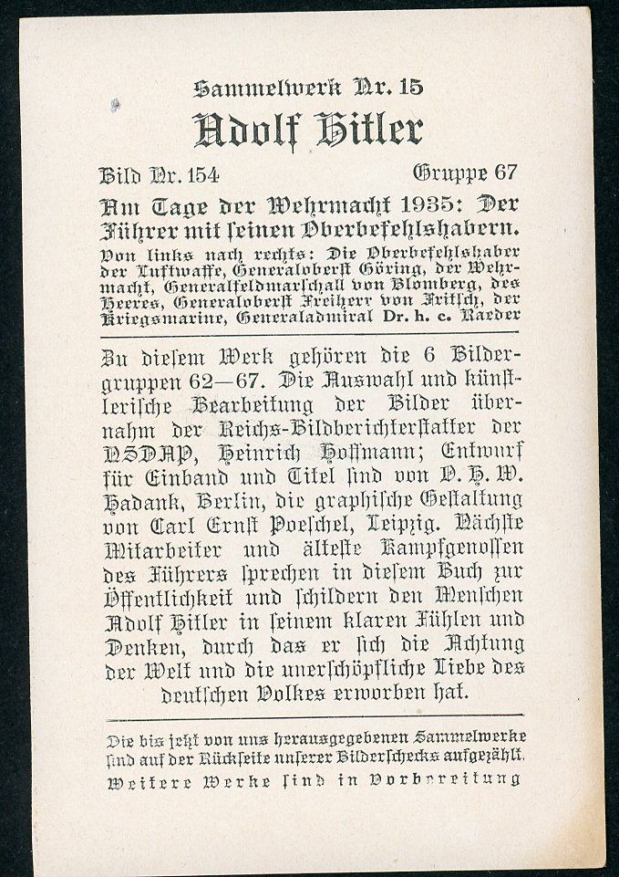 FACEBOOK AUCTION - German 3rd Reich Photo - Adolf H!tler, Hermann Goring, Generals Blomberg, Fritsch, Admiral Raeder Tag der Wehrmacht 1935