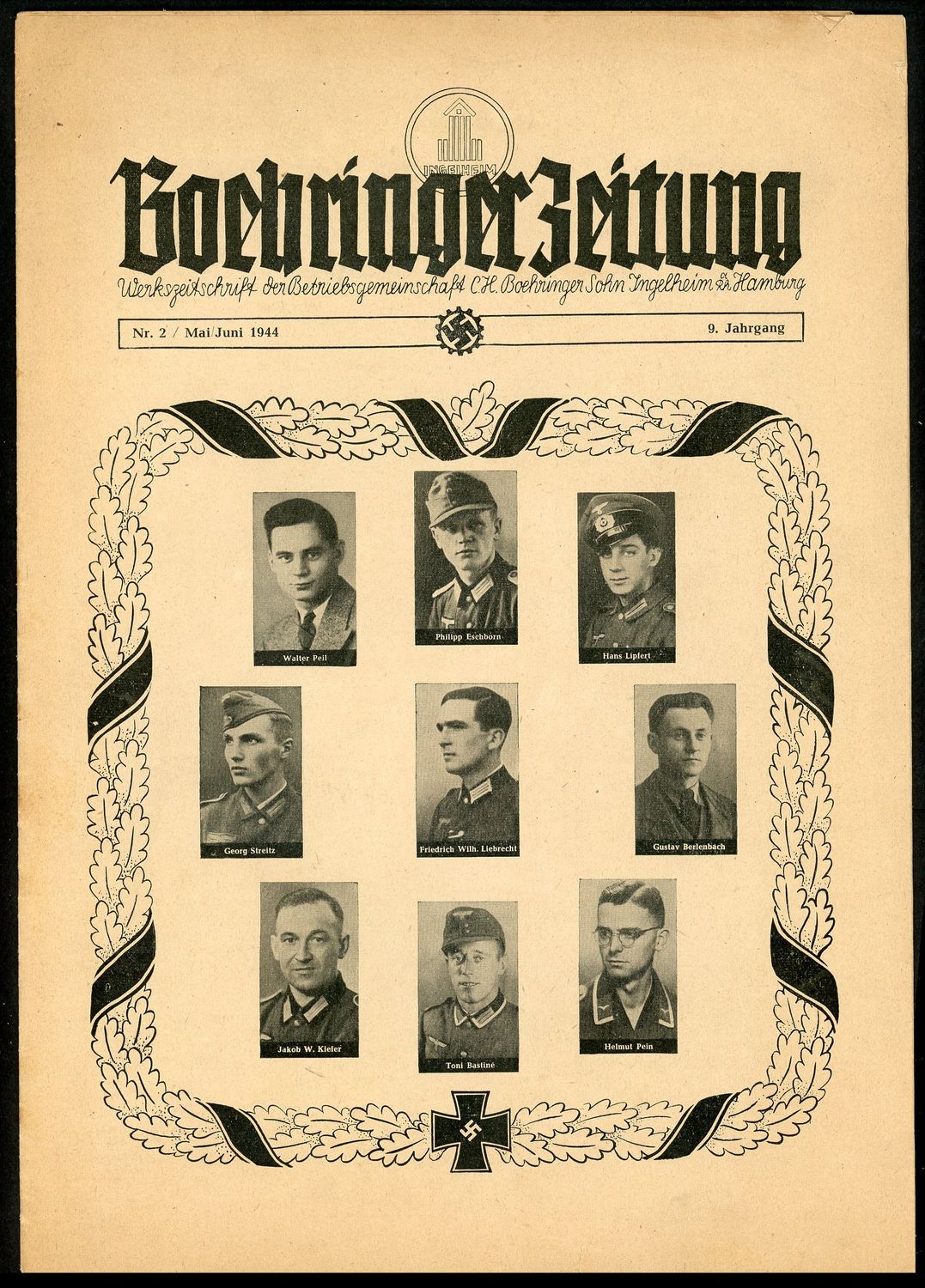 FACEBOOK AUCTION - German WW2 Magazine From Boehringer Ingelheim Company Featuring Former Employees Killed Fighting In The War + Excerpts From Soldier Feldpost Letters, MORE!