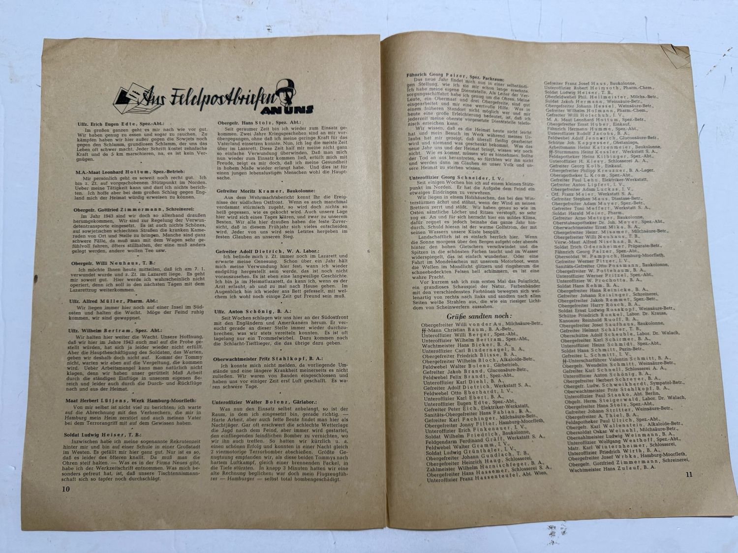 FACEBOOK AUCTION - German WW2 Magazine From Boehringer Ingelheim Company Featuring Former Employees Killed Fighting In The War + Excerpts From Soldier Feldpost Letters, MORE!