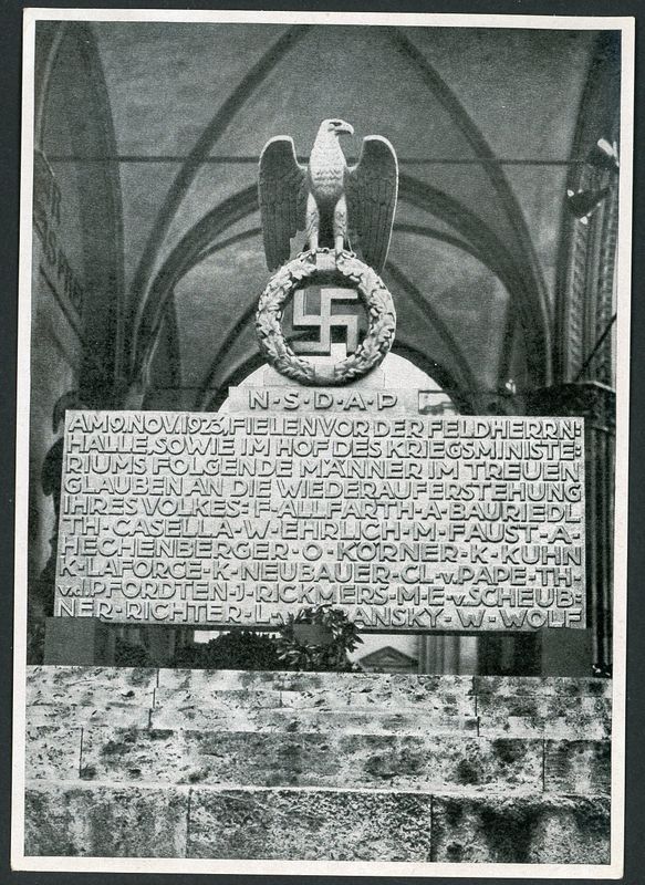German Third Reich Photo - The Famous Eagle Swaz Monument On The Side of Feldherrnhalle In Munich