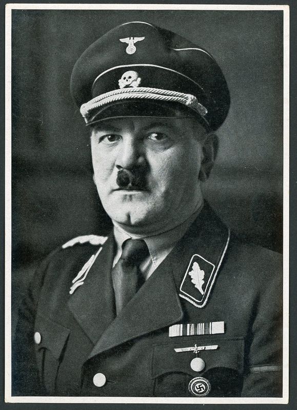 German Third Reich Photo - Portrait of Julius Schreck In SS Uniform, Golden Partei Badge, WW1 Ribbon Bars