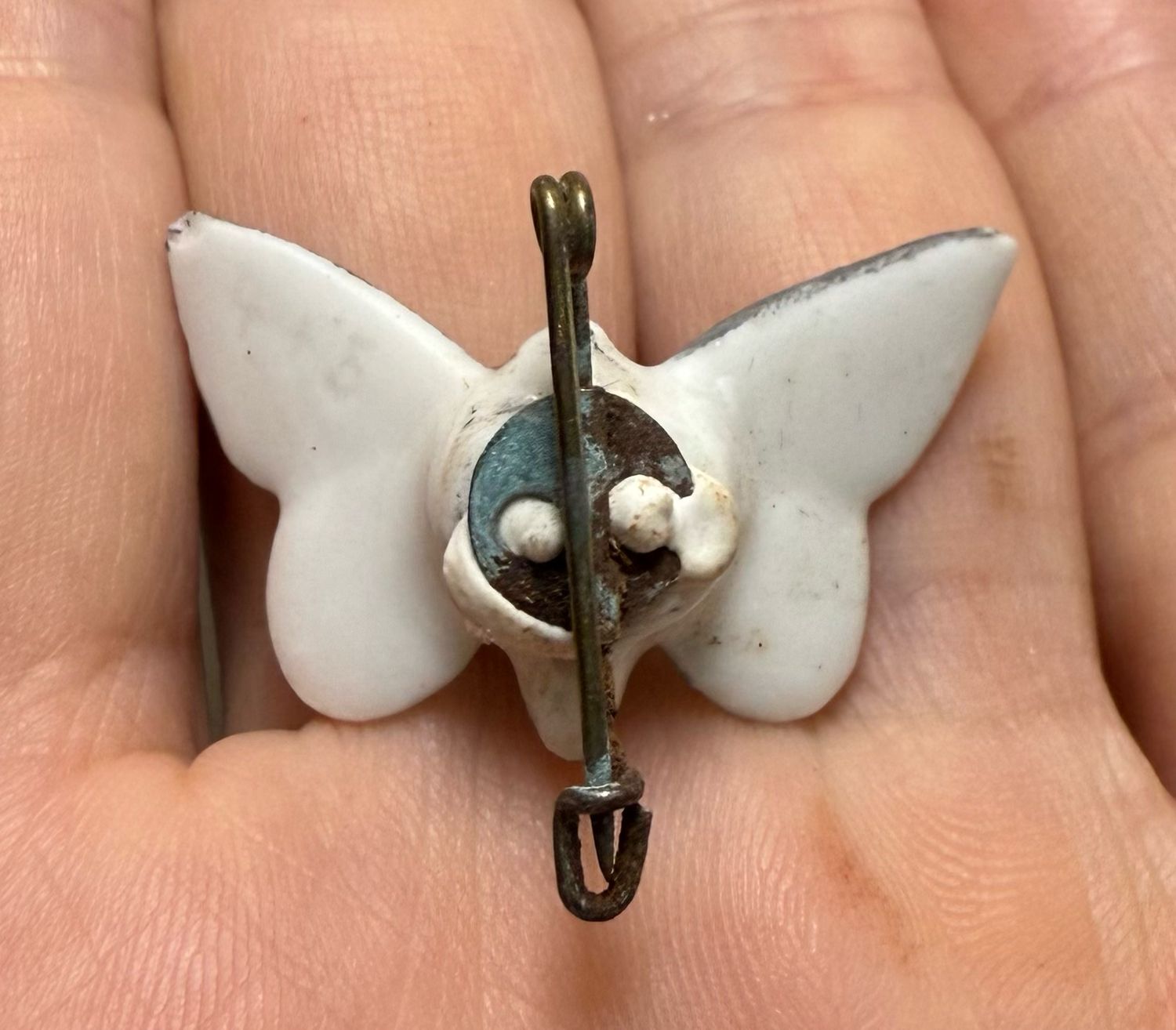 German 3rd Reich WHW Beautiful Porcelain Butterfly Pin For Winter Relief Donations