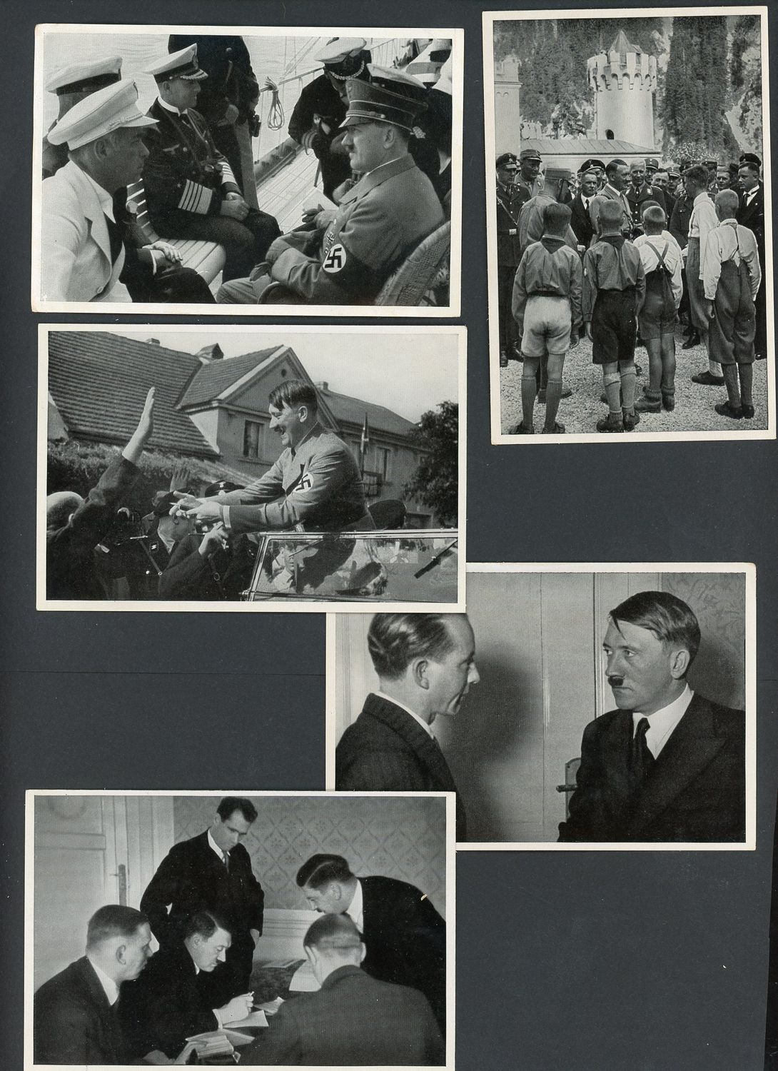 Lot of 5 Adolf H!tler Photos + Rudolf Hess, Admiral Raeder, Otto Dietrich