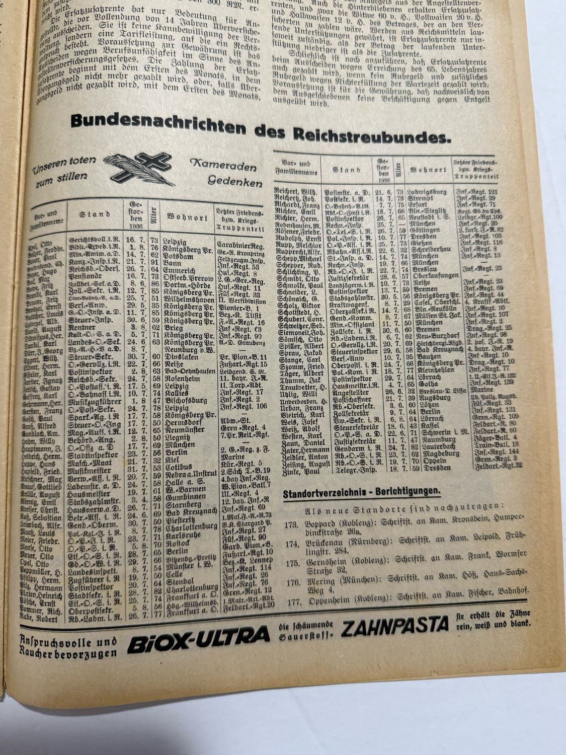 Rare German Soldatenbund NS Reichskriegerbund Veteran&#39;s Magazine 1936, Olympics, Vets That Have Passed Away, Etc.