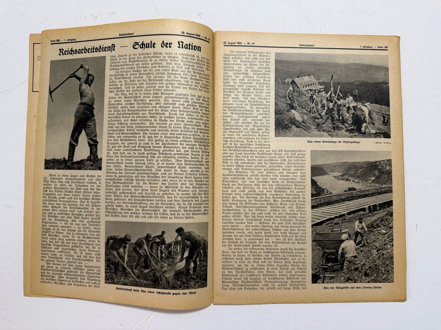 Rare German Soldatenbund NS Reichskriegerbund Veteran&#39;s Magazine 1936, Olympics, Vets That Have Passed Away, Etc.