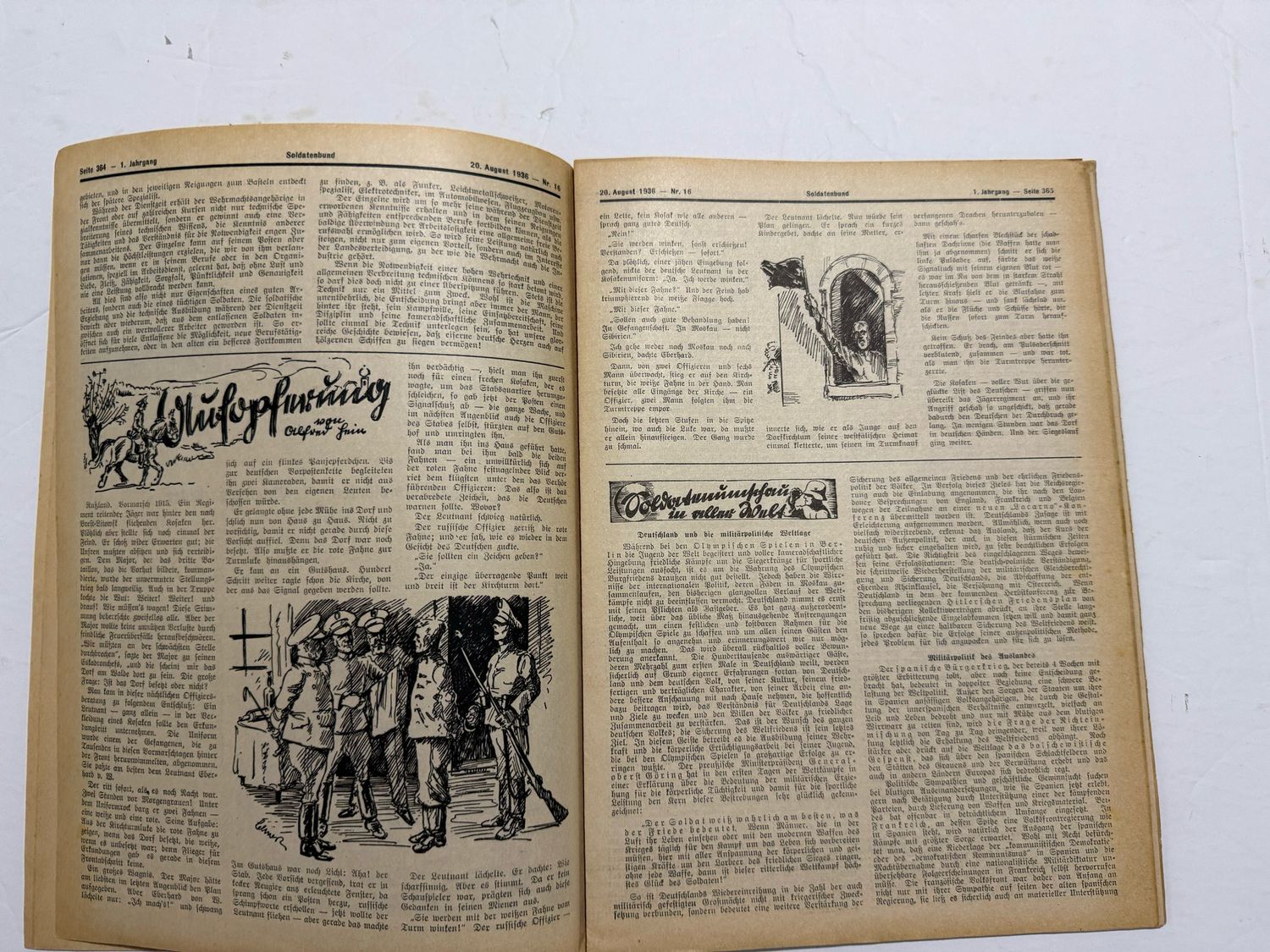 Rare German Soldatenbund NS Reichskriegerbund Veteran&#39;s Magazine 1936, Olympics, Vets That Have Passed Away, Etc.