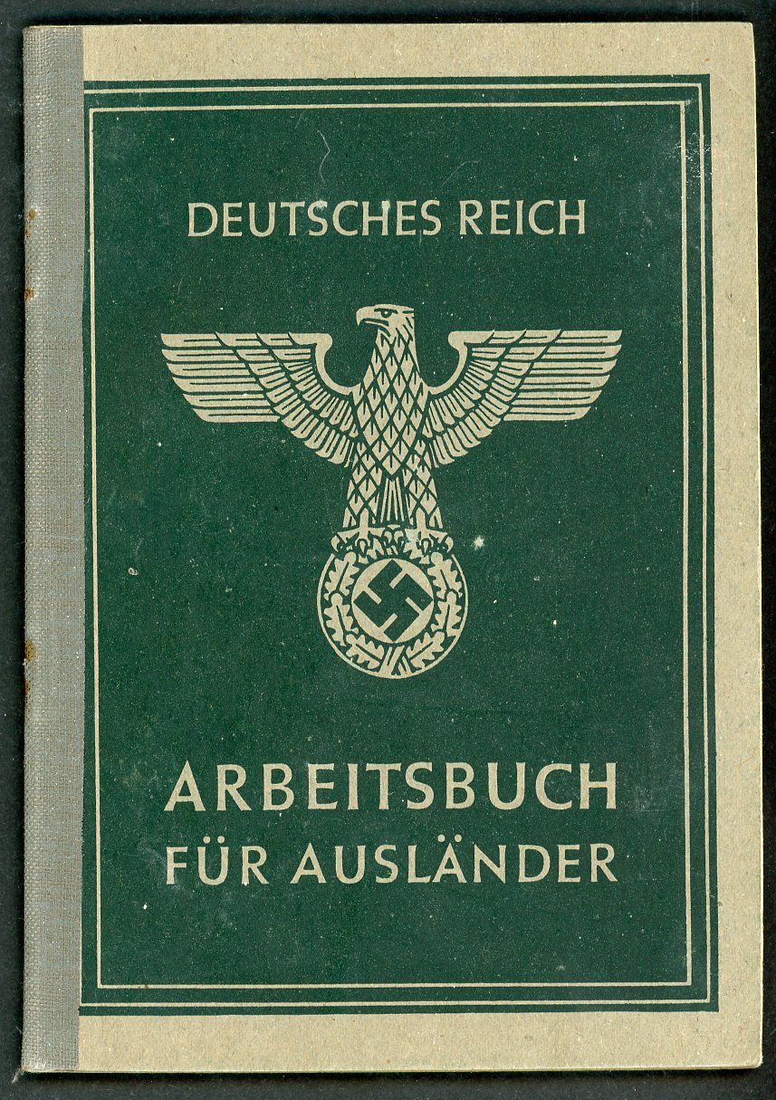 German WW2 Arbeitsbuch For Foreigner - French Man, 1944, Transport Worker, Fur Auslander