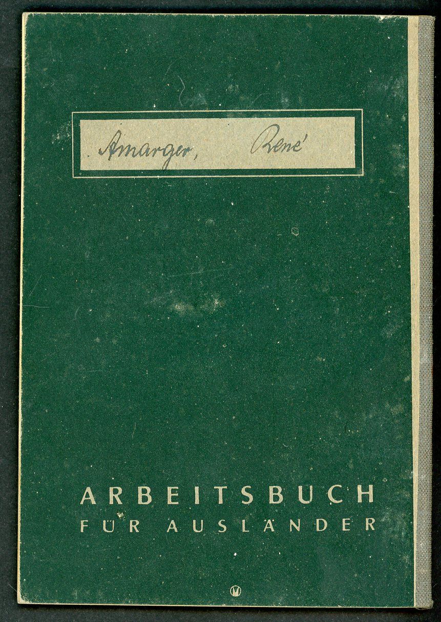 German WW2 Arbeitsbuch For Foreigner - French Man, 1944, Transport Worker, Fur Auslander