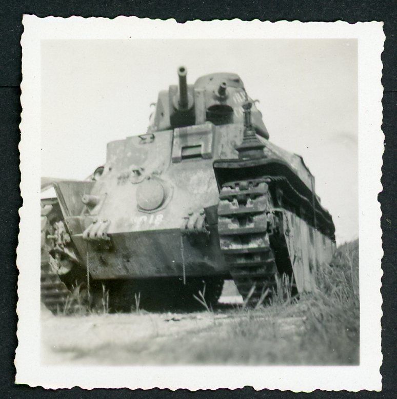 German WW2 War Trophy Photo of Intact French Char D2 Panzer Tank Ready For Wehrmacht Service!