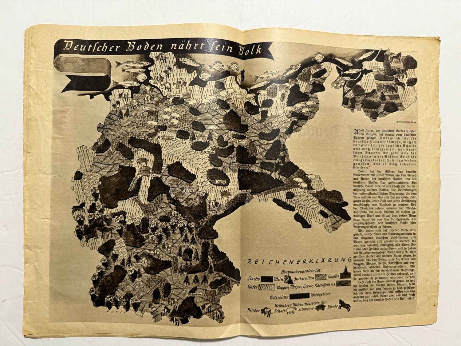 German Third Reich Magazine Hilf Mit! Illustrated German School Newspaper 1937 - Walther Darre, Battleship Deutschland, H!tler Flag At Nurnberg, HJ &amp; MORE!