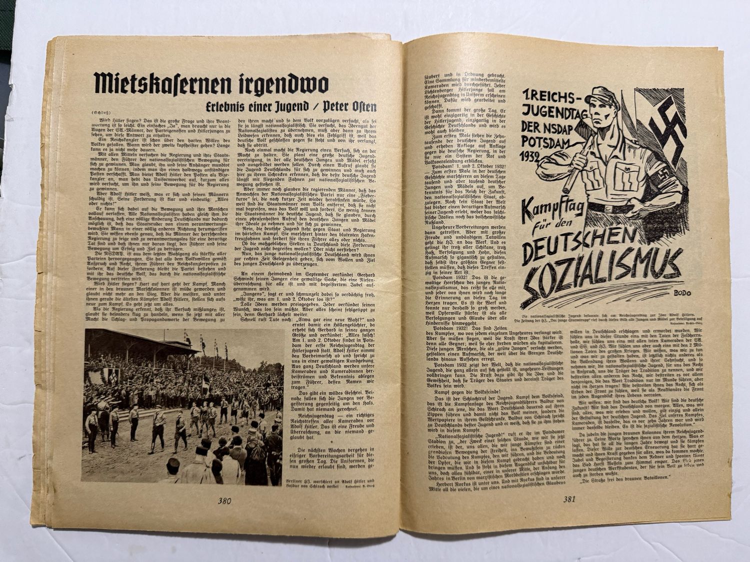 German Third Reich Magazine Hilf Mit! Illustrated German School Newspaper 1937 - Walther Darre, Battleship Deutschland, H!tler Flag At Nurnberg, HJ &amp; MORE!