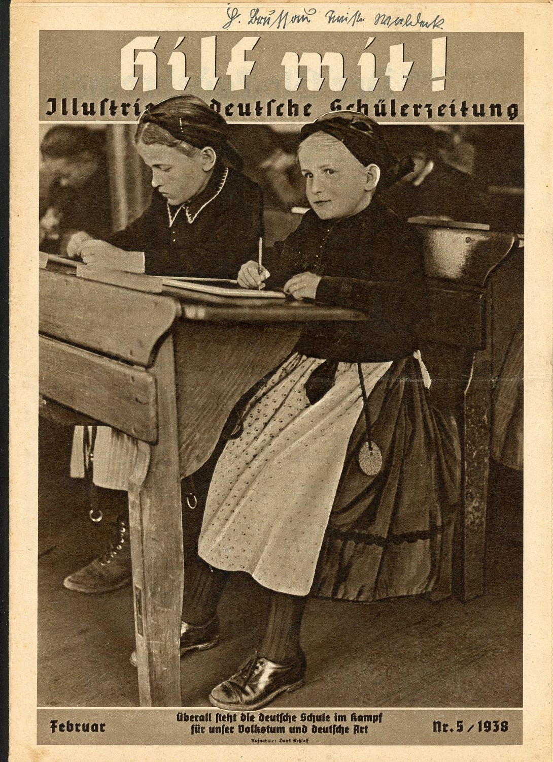 German Third Reich Magazine Hilf Mit! Illustrated German School Newspaper 1938 - Erich Ludendorff, How WHW Badges Are Made, Sudetenland, First Tannenberg, Adventure Story, Sheet Music &amp; MORE!