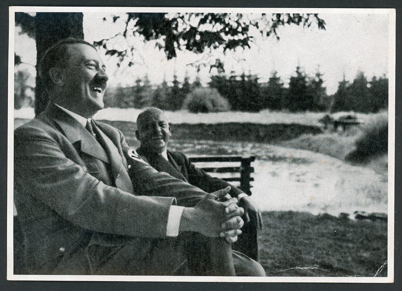 German Third Reich Photo - Rare View of Adolf H Der Fuhrer Smiling!