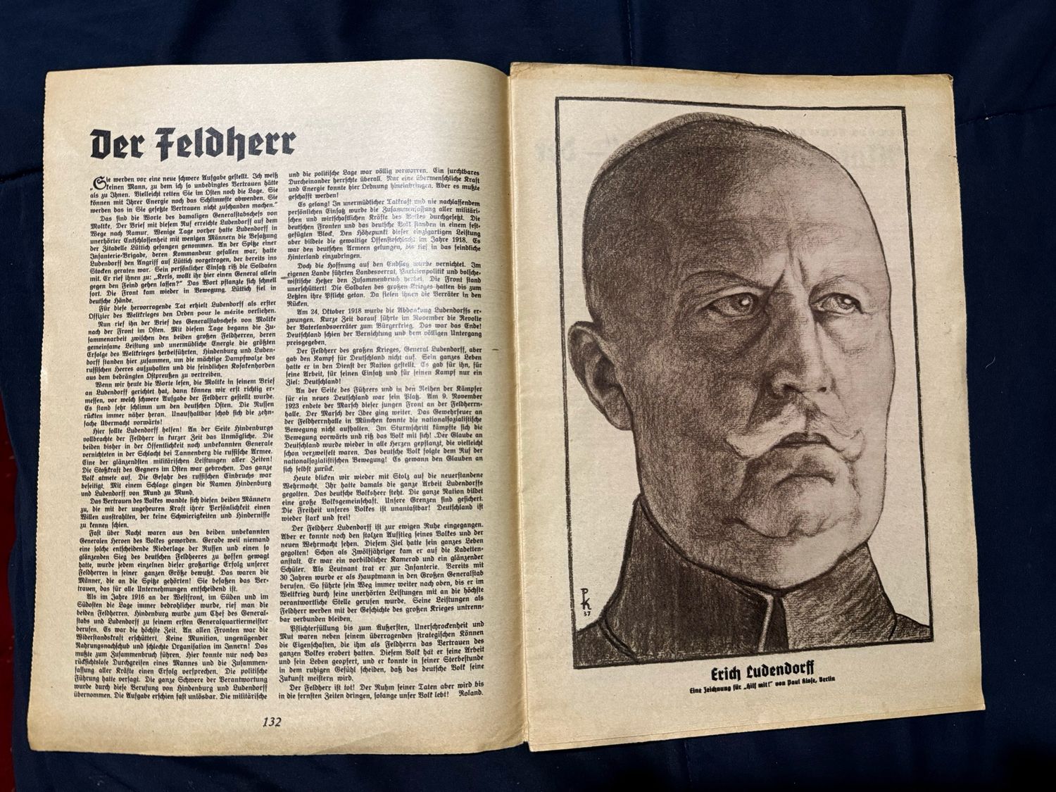 German Third Reich Magazine Hilf Mit! Illustrated German School Newspaper 1938 - Erich Ludendorff, How WHW Badges Are Made, Sudetenland, First Tannenberg, Adventure Story, Sheet Music &amp; MORE!