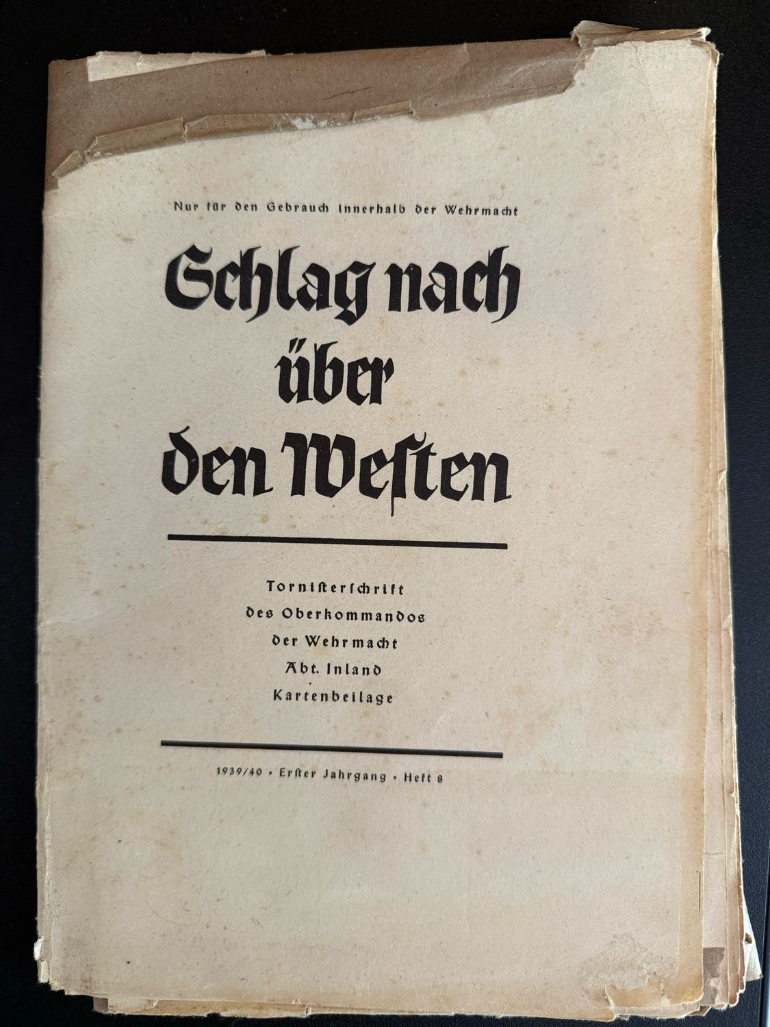 German WW2 Military Map of Western Europe 1939/40 With Fortifications Showing - Wehrmacht Use ONLY!