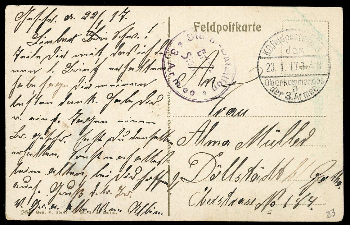 WW1 Photo Postcard German Troops Overtake French Trenches During Battle 1917