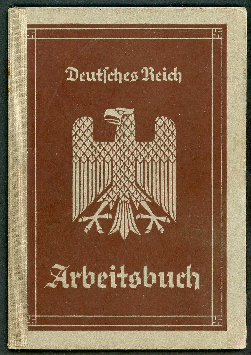 German WW2 Arbeitsbuch - Railway Depot Worker Through 1937