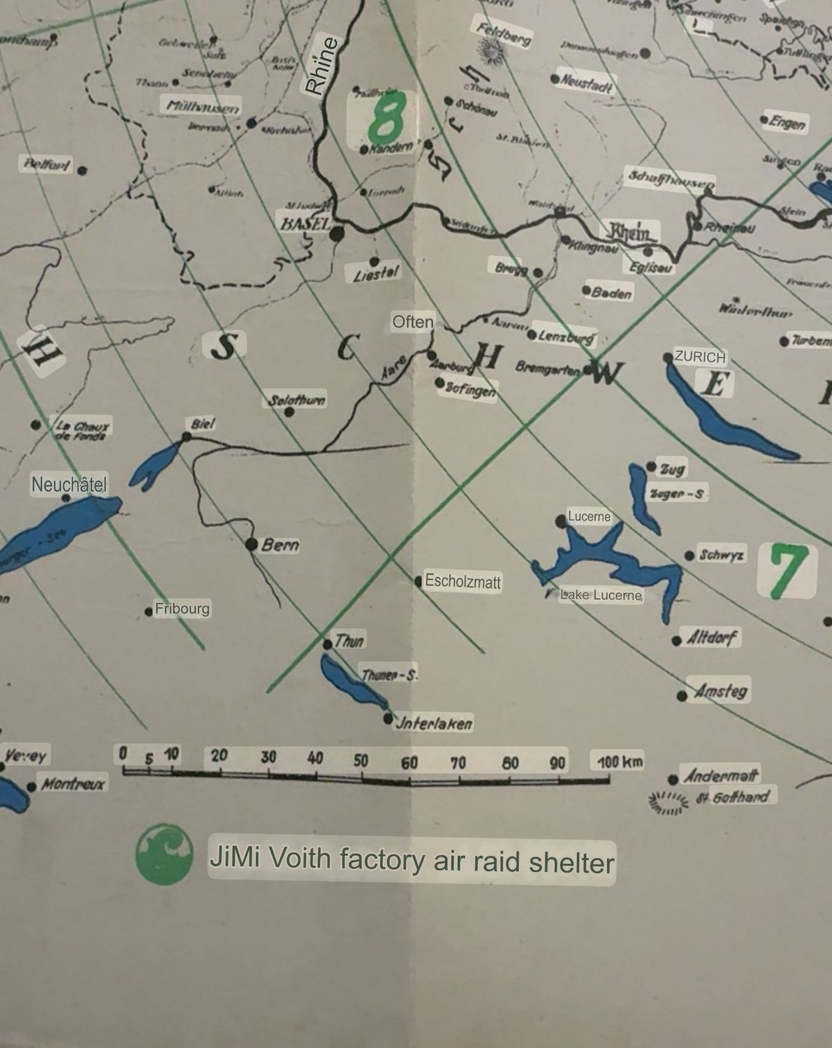 German WW2 Voith Factory Air Raid Shelter Map October 1943