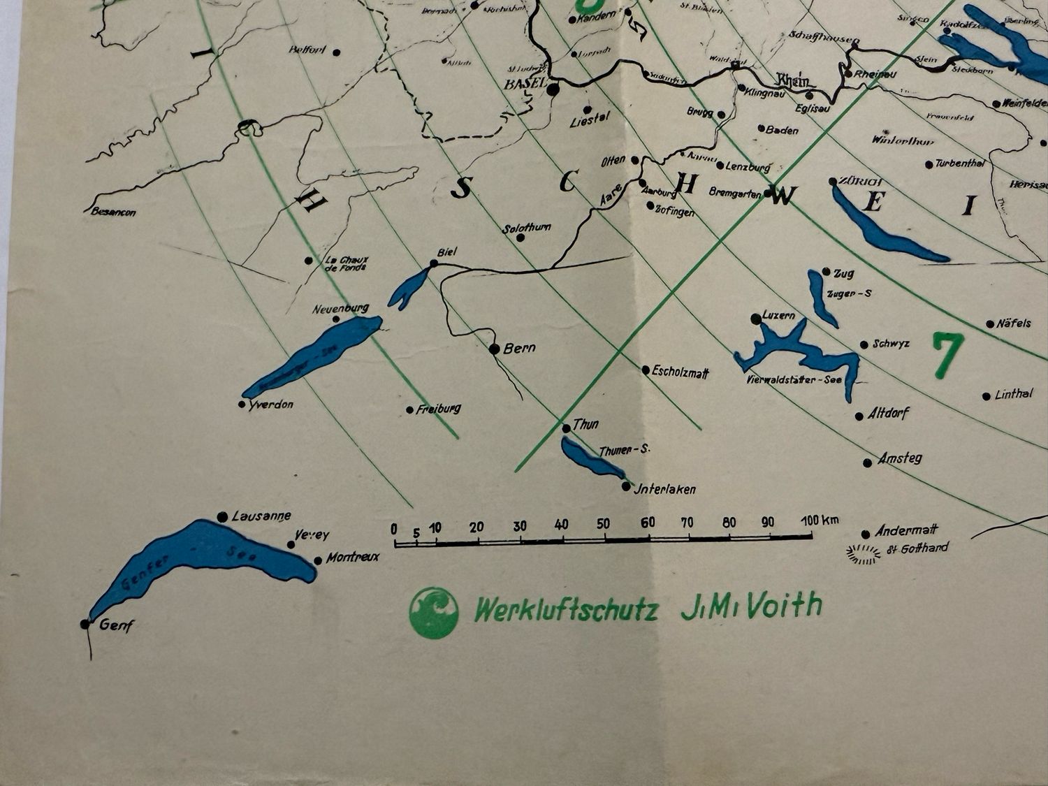German WW2 Voith Factory Air Raid Shelter Map October 1943