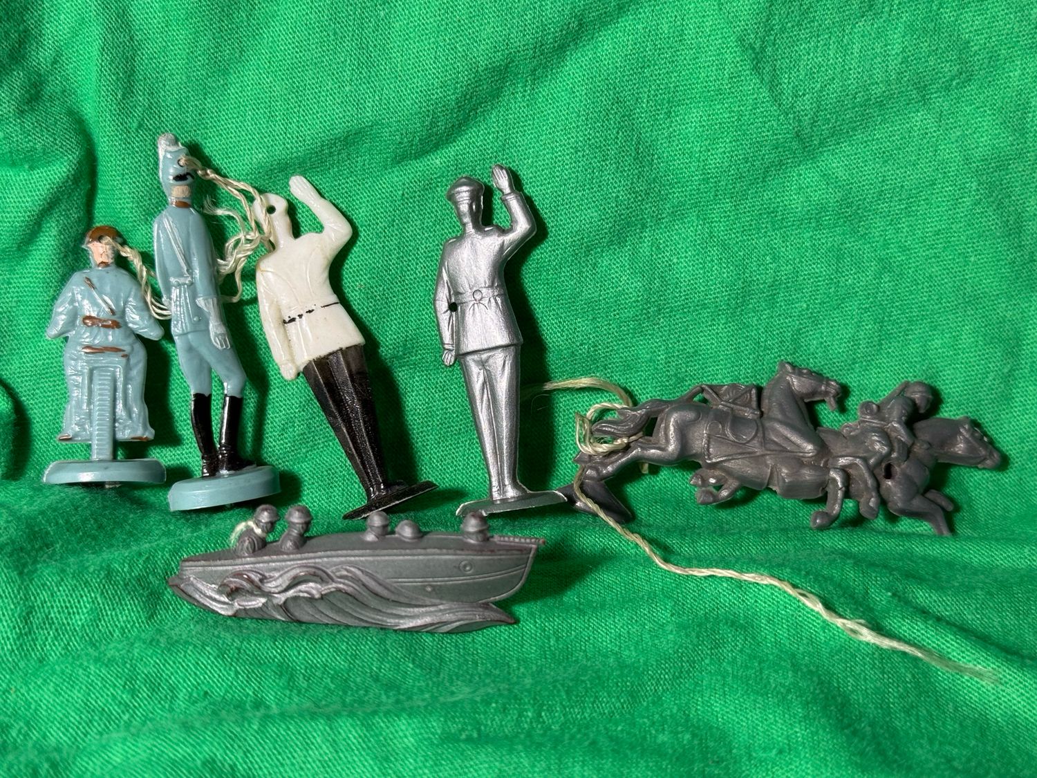 Lot of 6 German WHW Toy Soldiers - Polizei, Fast Assault Boat, Horse Soldier, B