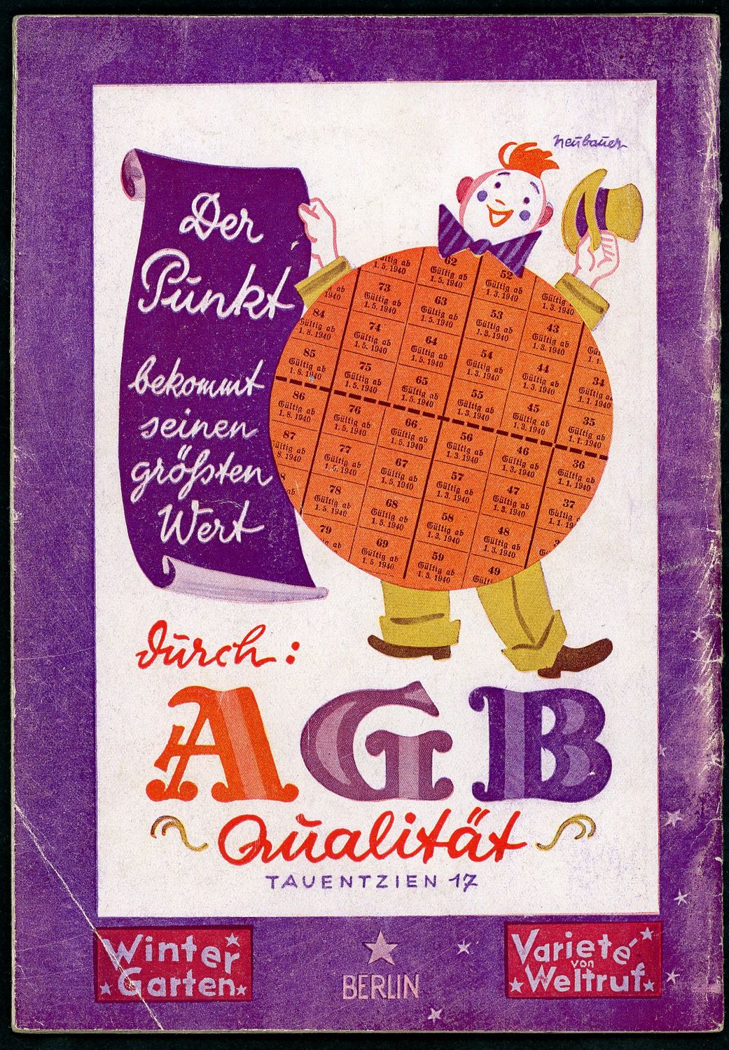Berlin March 1940 Winter Garden Theater Program Booklet - Actors, Photos, Advertisements, Nudes, Etc.