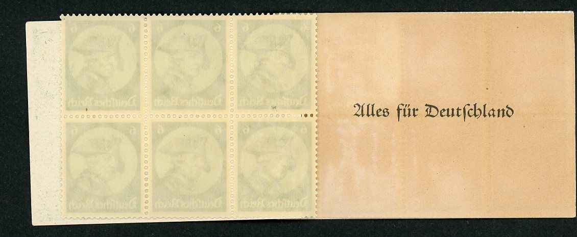 Rare Complete Deutsches Reich Booklet of 6 &amp; 12 Pfennig Stamps - Swaz Flag On Cover