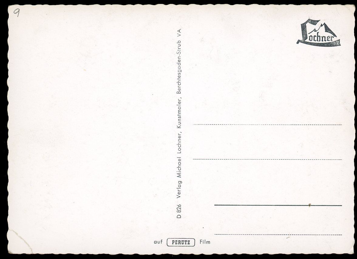 German Souvenir Postcard Showing Adolf&#39;s Berchtesgaden House Before and After The Allied Destruction