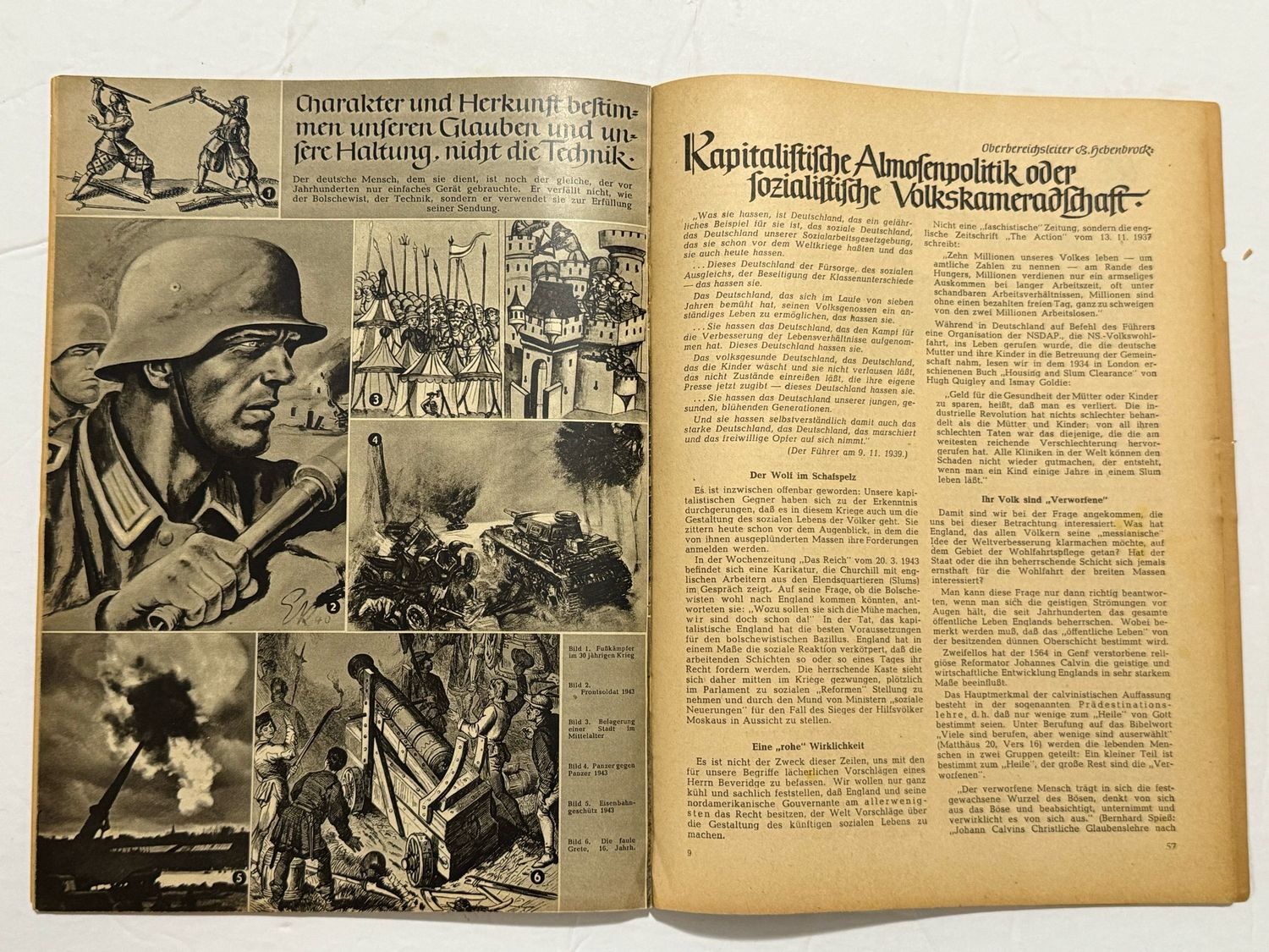 German Wartime Third Reich Magazine Der Schulungsbrief 1943 - Illustrations, Articles, Propaganda, Etc.