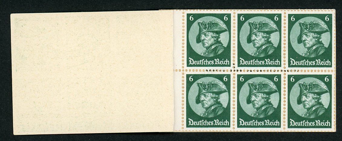 Rare Complete Deutsches Reich Booklet of 6 &amp; 12 Pfennig Stamps - Swaz Flag On Cover