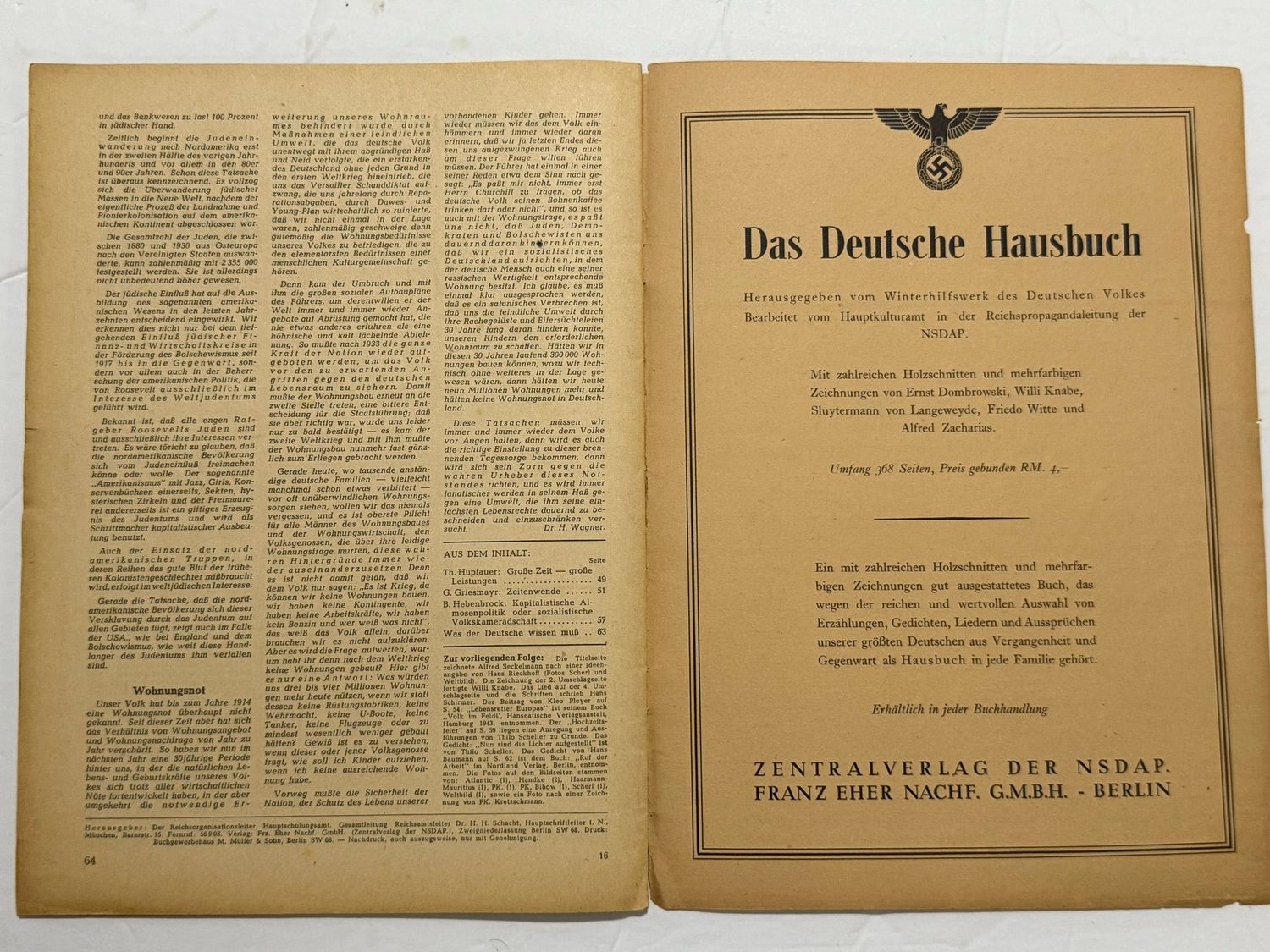 German Wartime Third Reich Magazine Der Schulungsbrief 1943 - Illustrations, Articles, Propaganda, Etc.