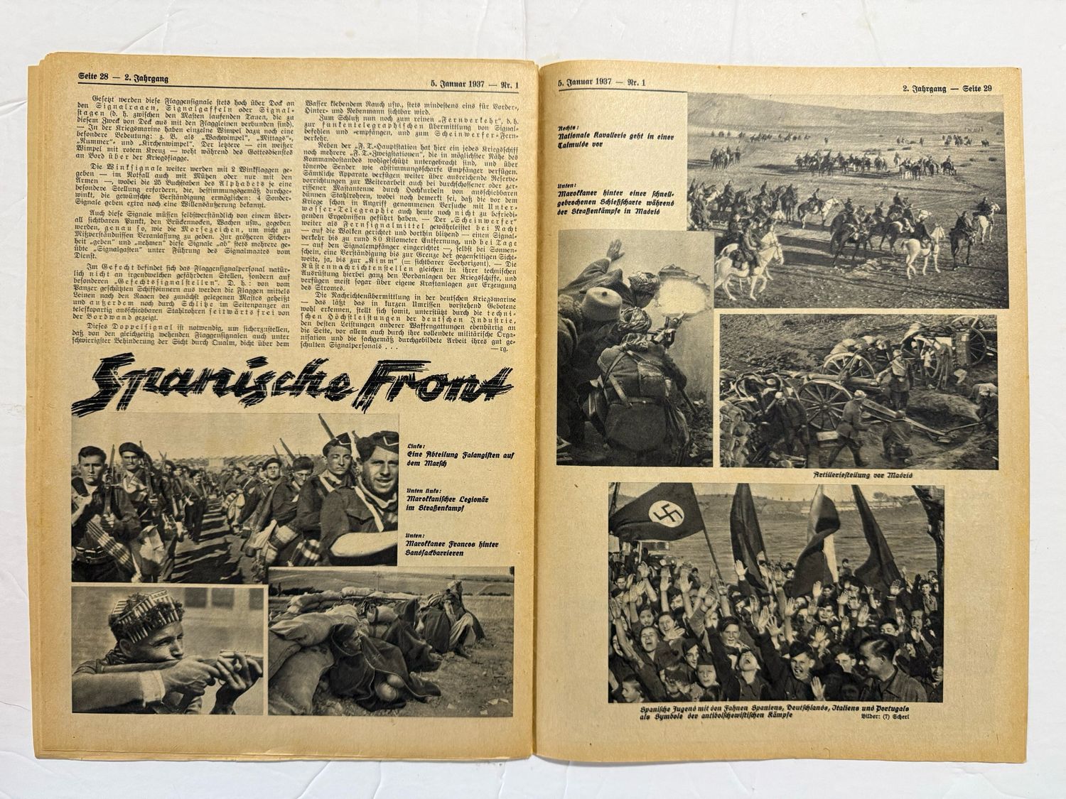 German Third Reich Veteran&#39;s Magazine Soldatenbund 1937 - Great Images - Generals, Der Fuhrer, Nachrichtentruppe, Dogs, Naval Flags, Morse Code &amp; MORE!