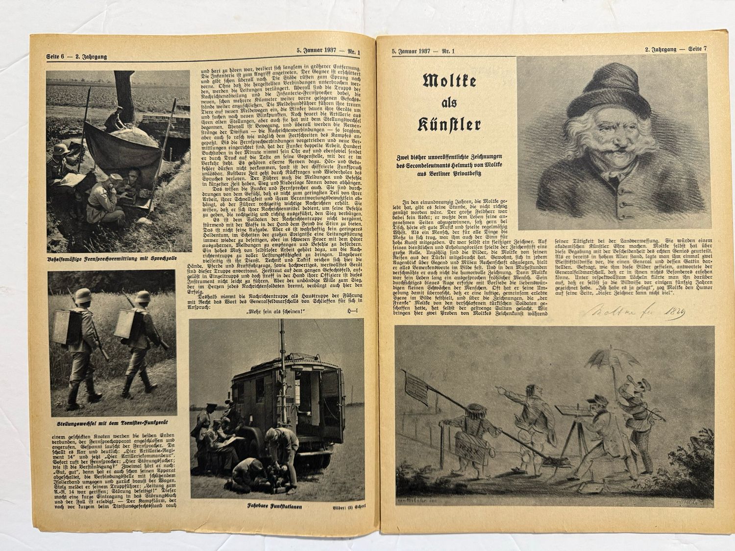 German Third Reich Veteran&#39;s Magazine Soldatenbund 1937 - Great Images - Generals, Der Fuhrer, Nachrichtentruppe, Dogs, Naval Flags, Morse Code &amp; MORE!