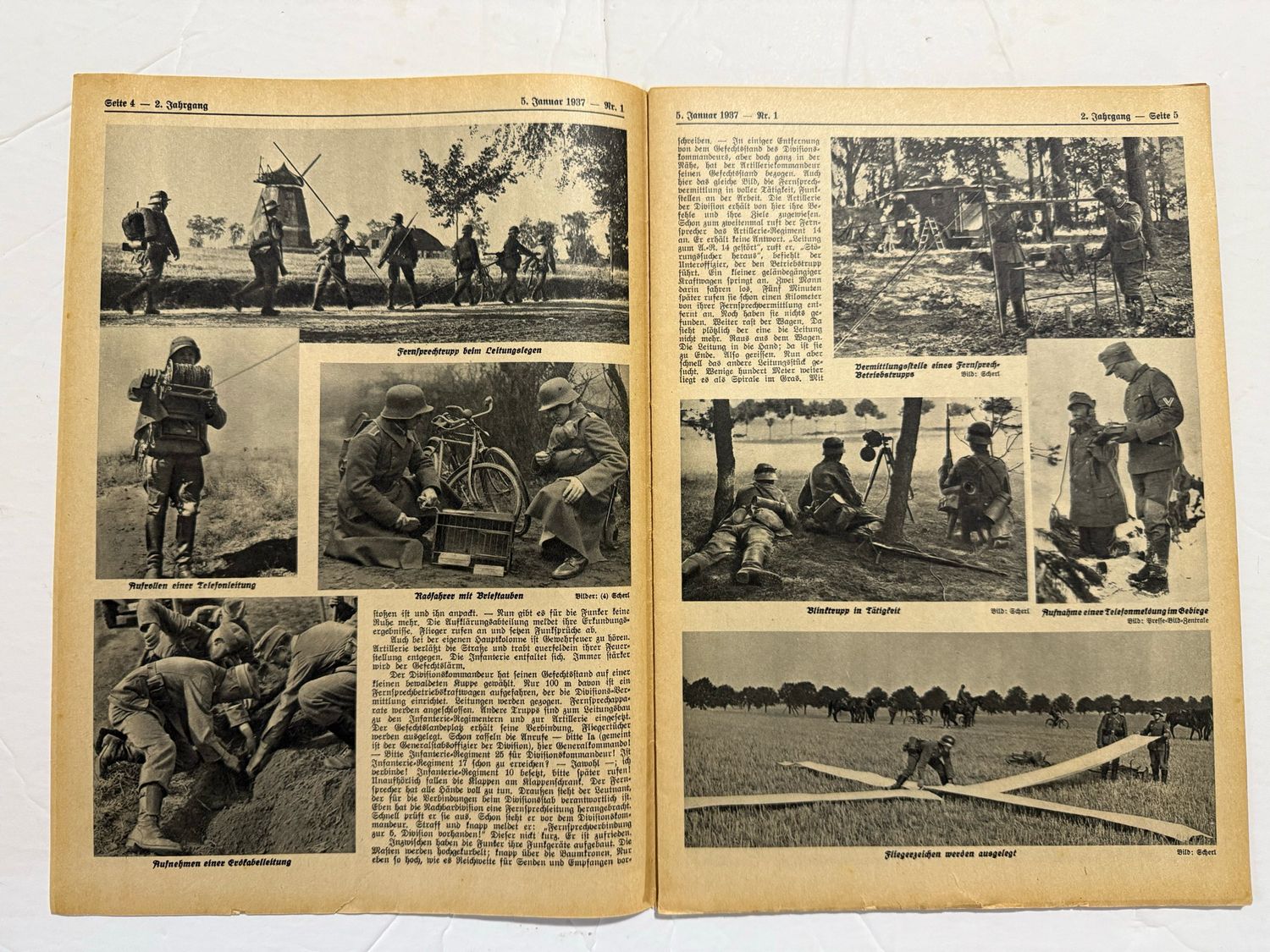 German Third Reich Veteran&#39;s Magazine Soldatenbund 1937 - Great Images - Generals, Der Fuhrer, Nachrichtentruppe, Dogs, Naval Flags, Morse Code &amp; MORE!